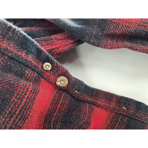 Field & Stream Men's Size‎ XXL Flannel Button Shirt Black Red Plaid VTG Heavy - Picture 7 of 7